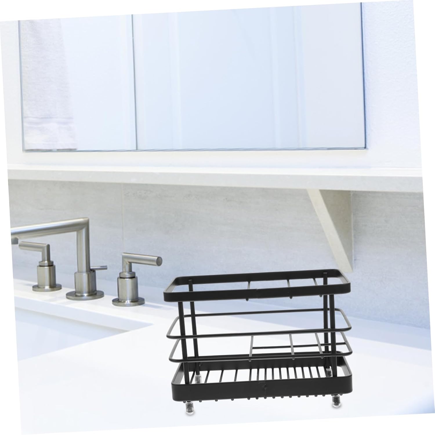 Elegant Iron Toothbrush Toothpaste Storage Rack