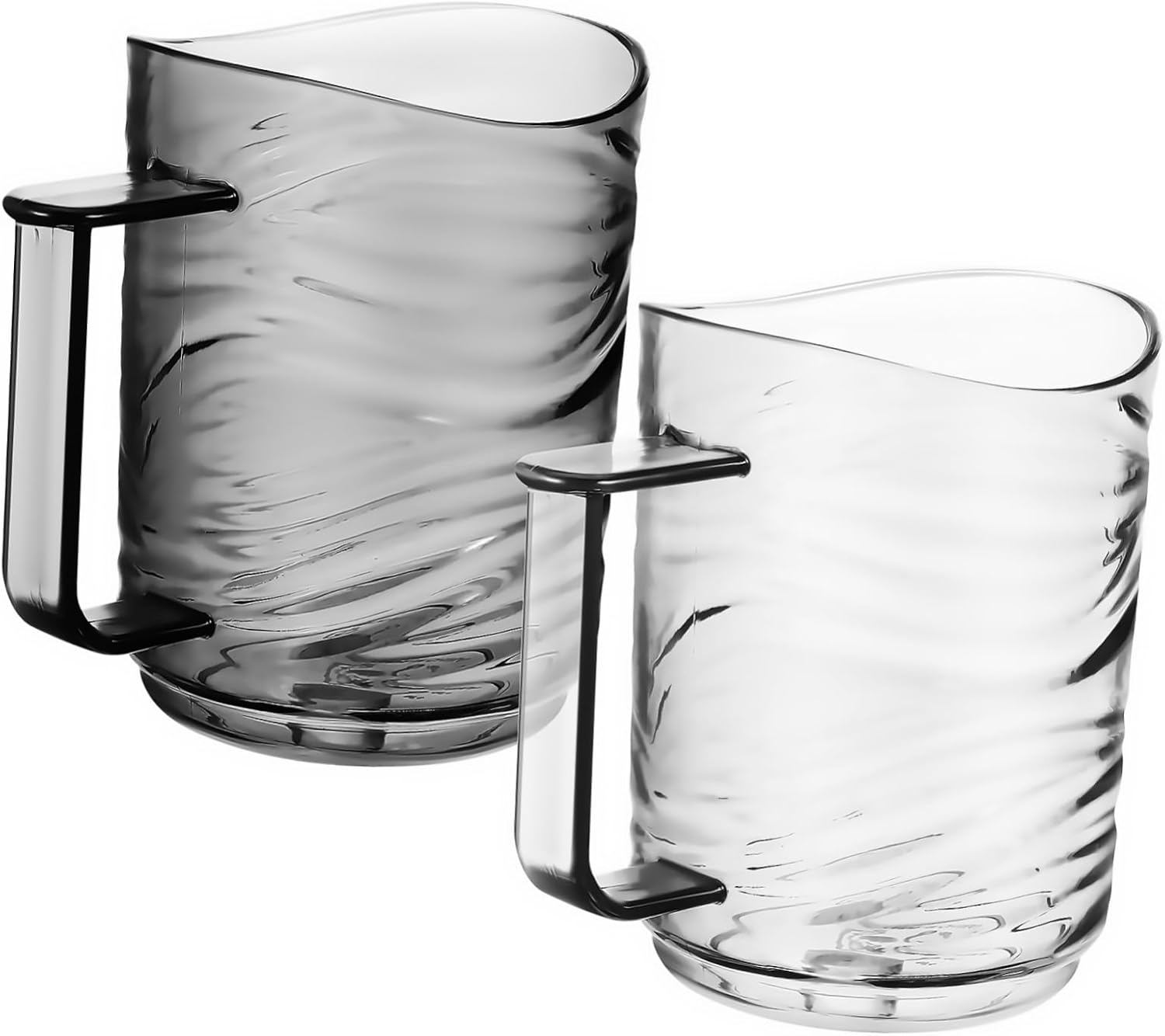 NOLITOY 2 Pack Transparent Toothbrush Cups with Handles 1