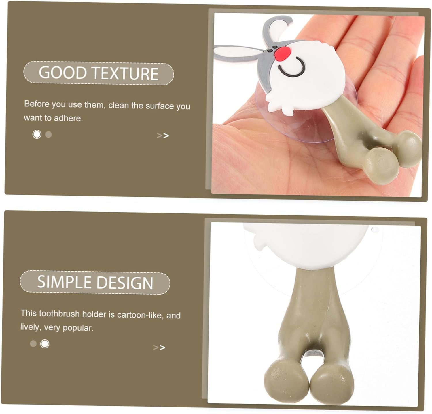 Ciieeo Cute Rabbit Toothbrush Holder Suction Cup Rack for Kids