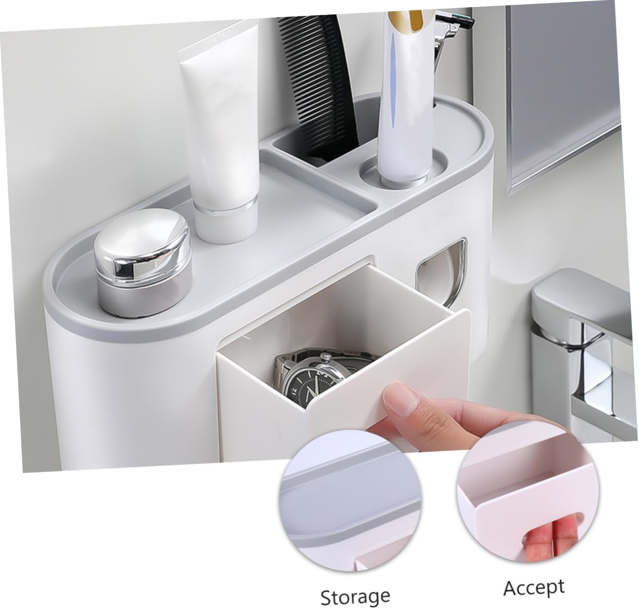 Healifty Auto Toothpaste Squeezer Toothbrush Holder Compact Easy to Use