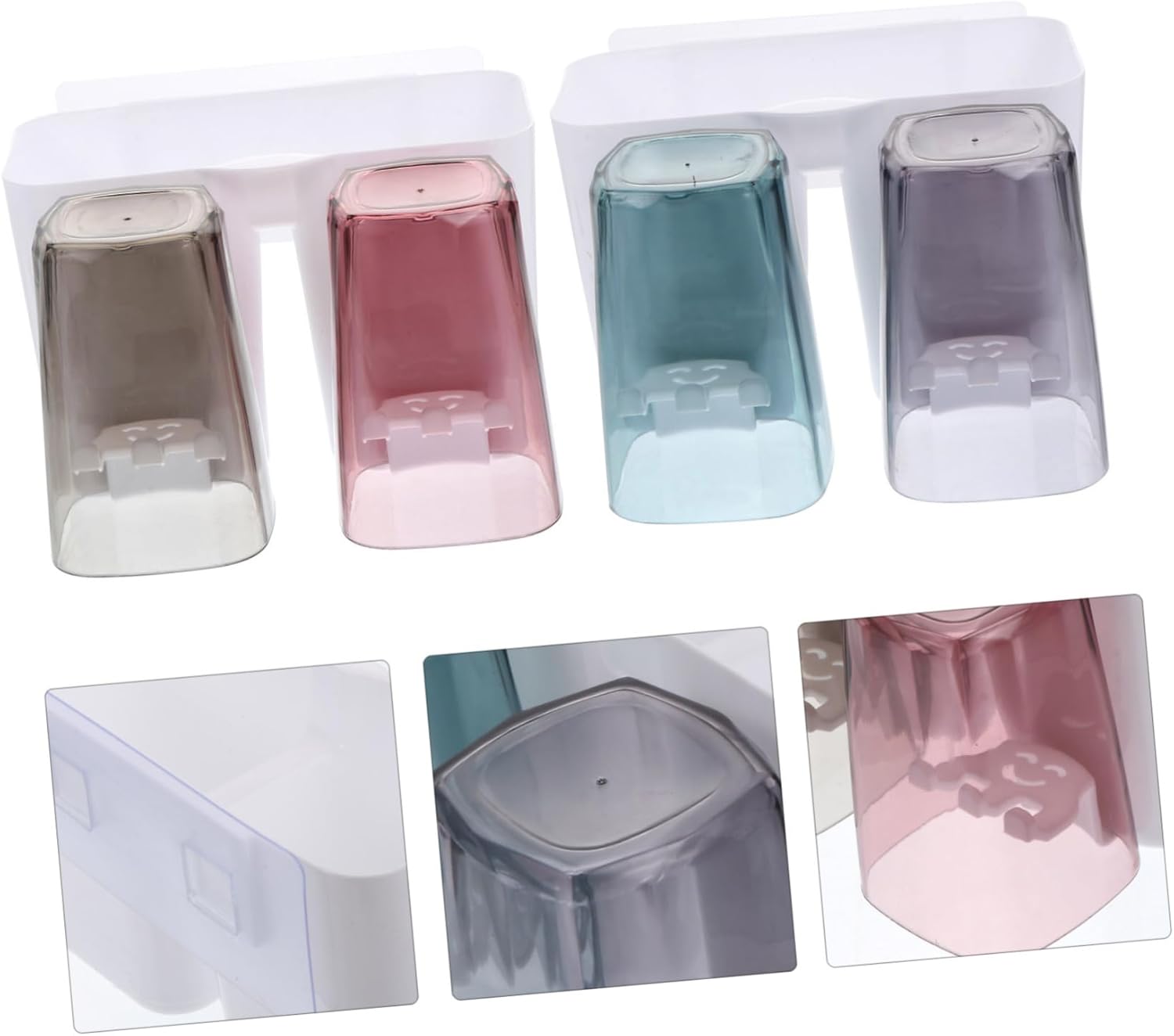 Wall-Mounted Compact 4-Cup Toothbrush Holder
