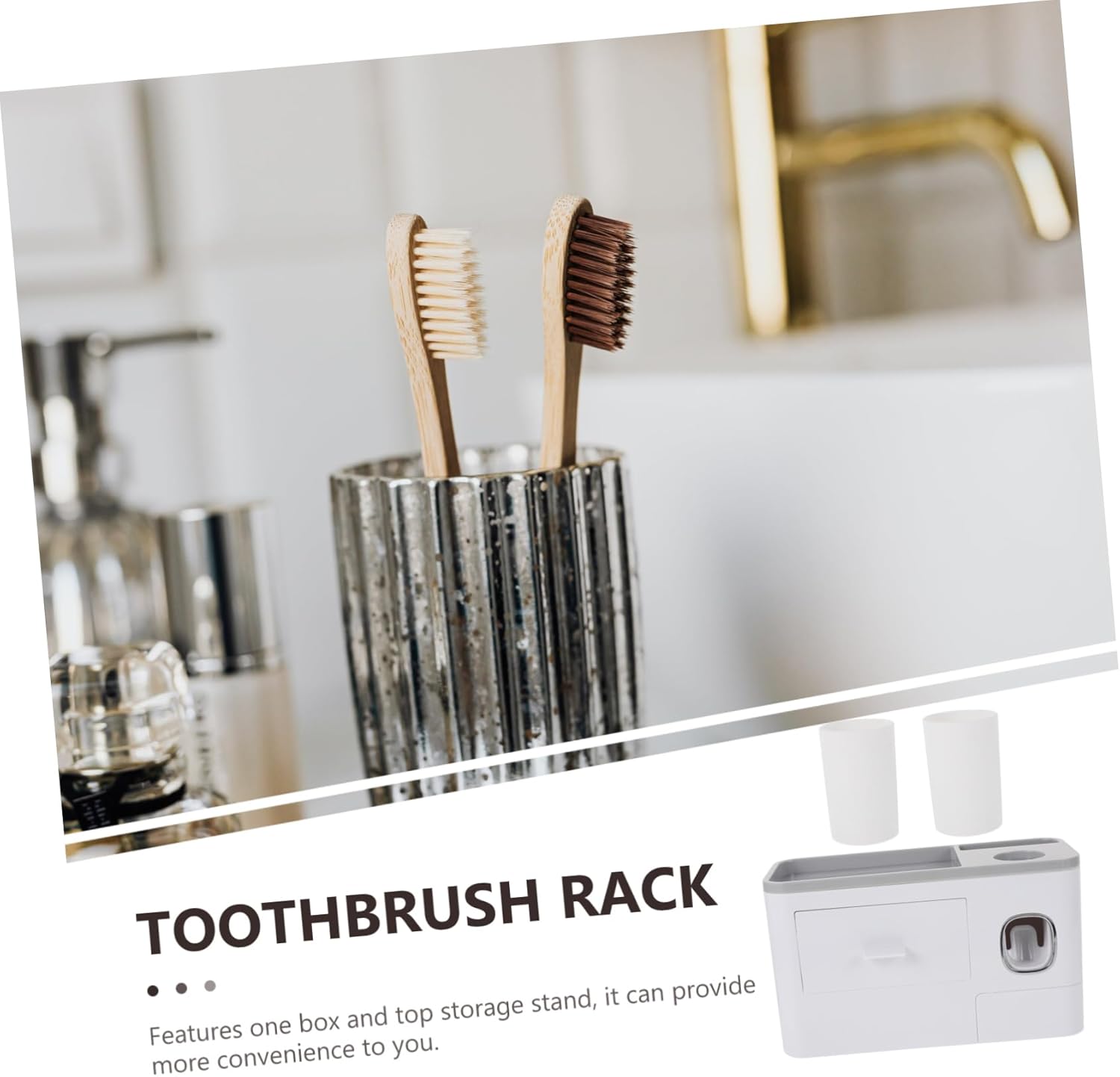 Stylish Wall-Mounted Toothbrush Holder with Storage Case for EasyOrganization