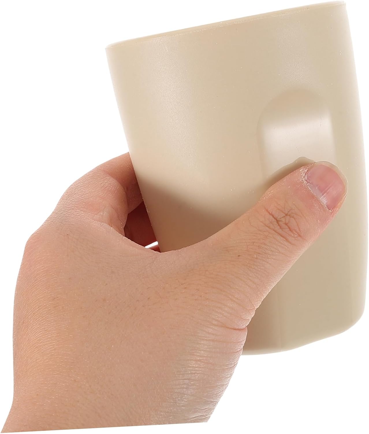 Beaupretty Simple Beige Toothbrush Cup Portable Rinsing Mug