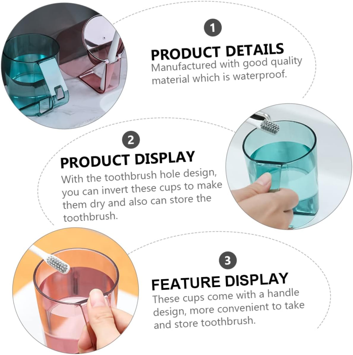 3-Piece Set of Sky Blue Toothbrush Holder