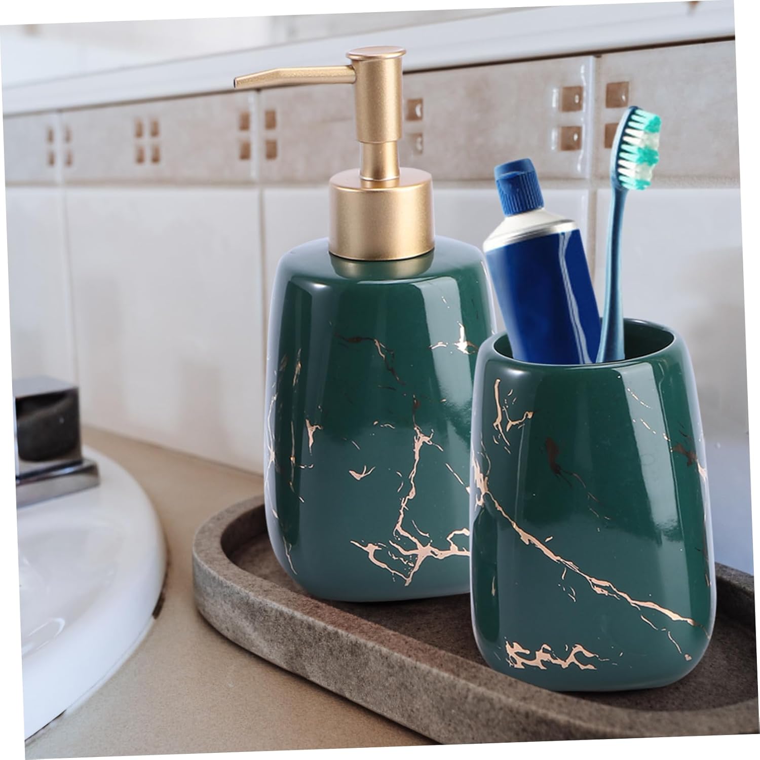 Elegant Marble Toothbrush Holder for the Bathroom