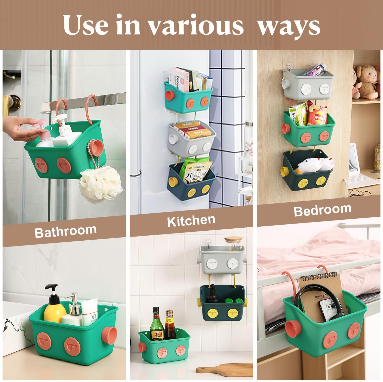 Karceyworth Bath Toy Storage Organizer Basket - Cute Robot Design