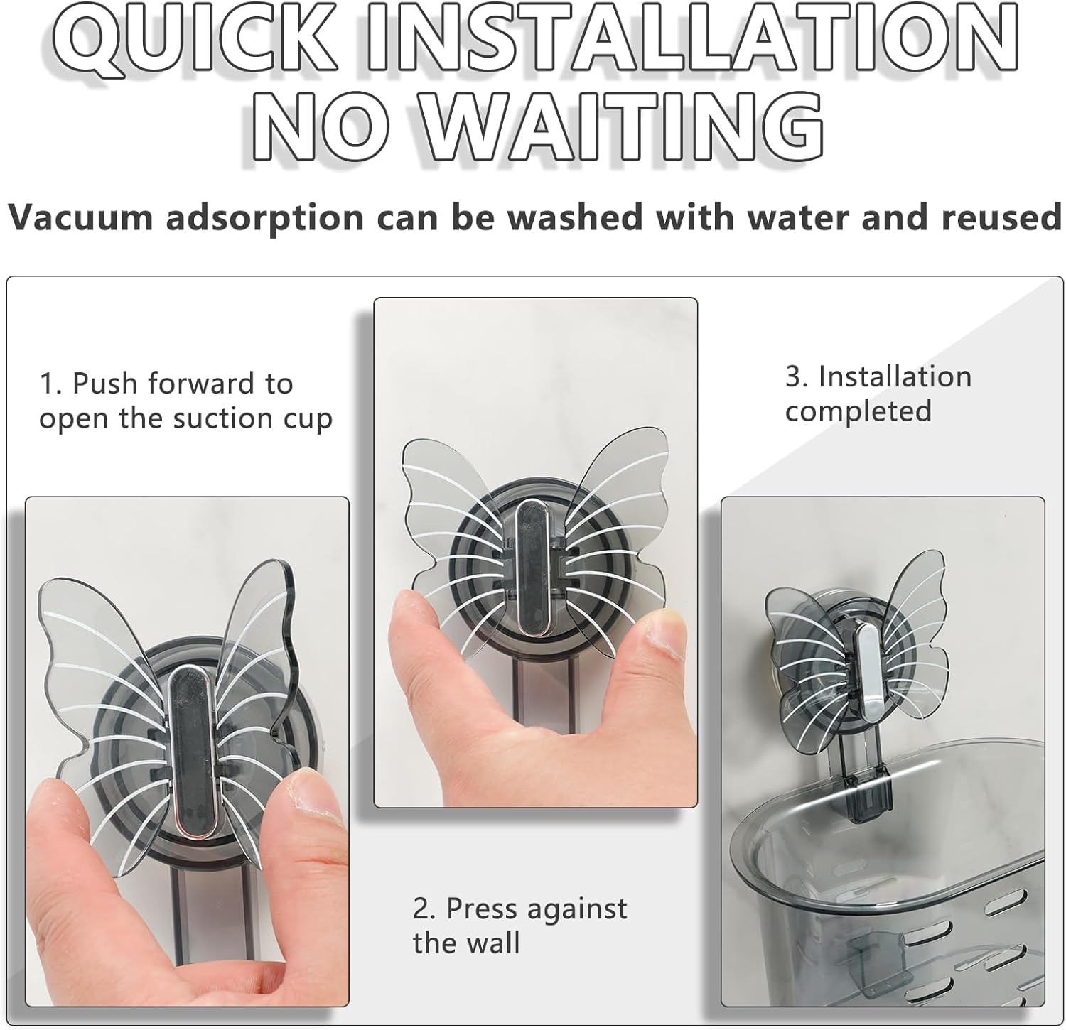 Suction Toothbrush Holder QENWKXZ - Drill-Free Space-Saving Easy to Mount