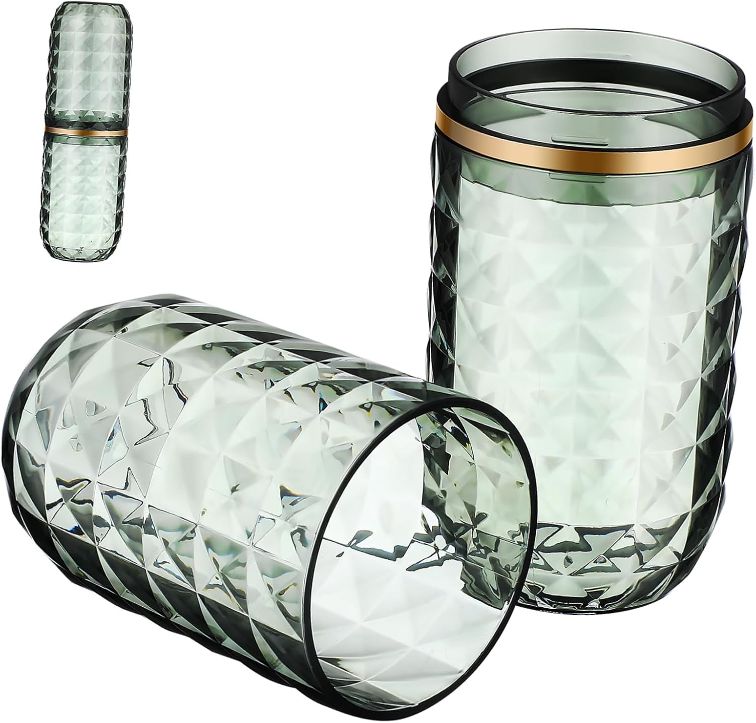 Anneome Compact Travel Toothbrush Holder - Reusable Dual-Use Mouthwash Toothbrush Cup