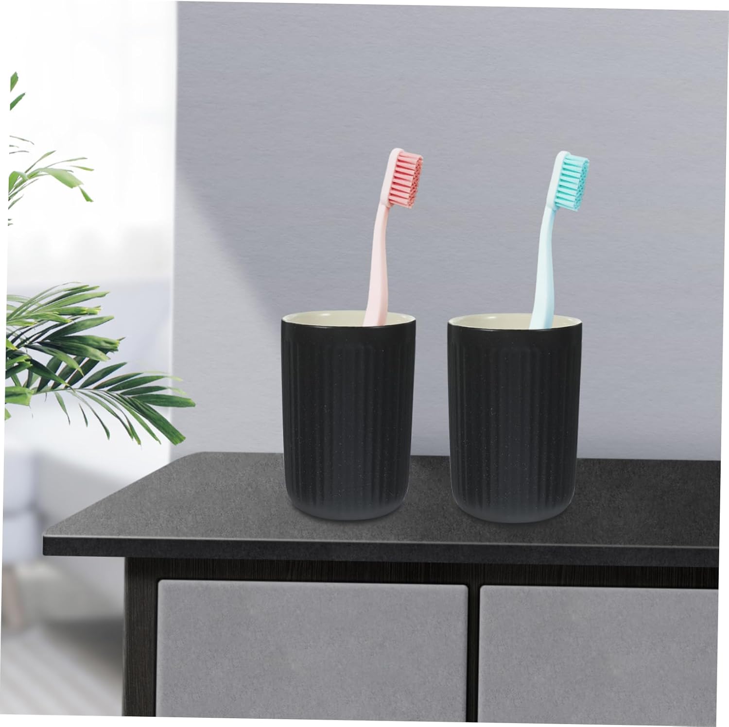 2Pcs Vintage Toothbrush Cup Reusable Bathroom Tumbler