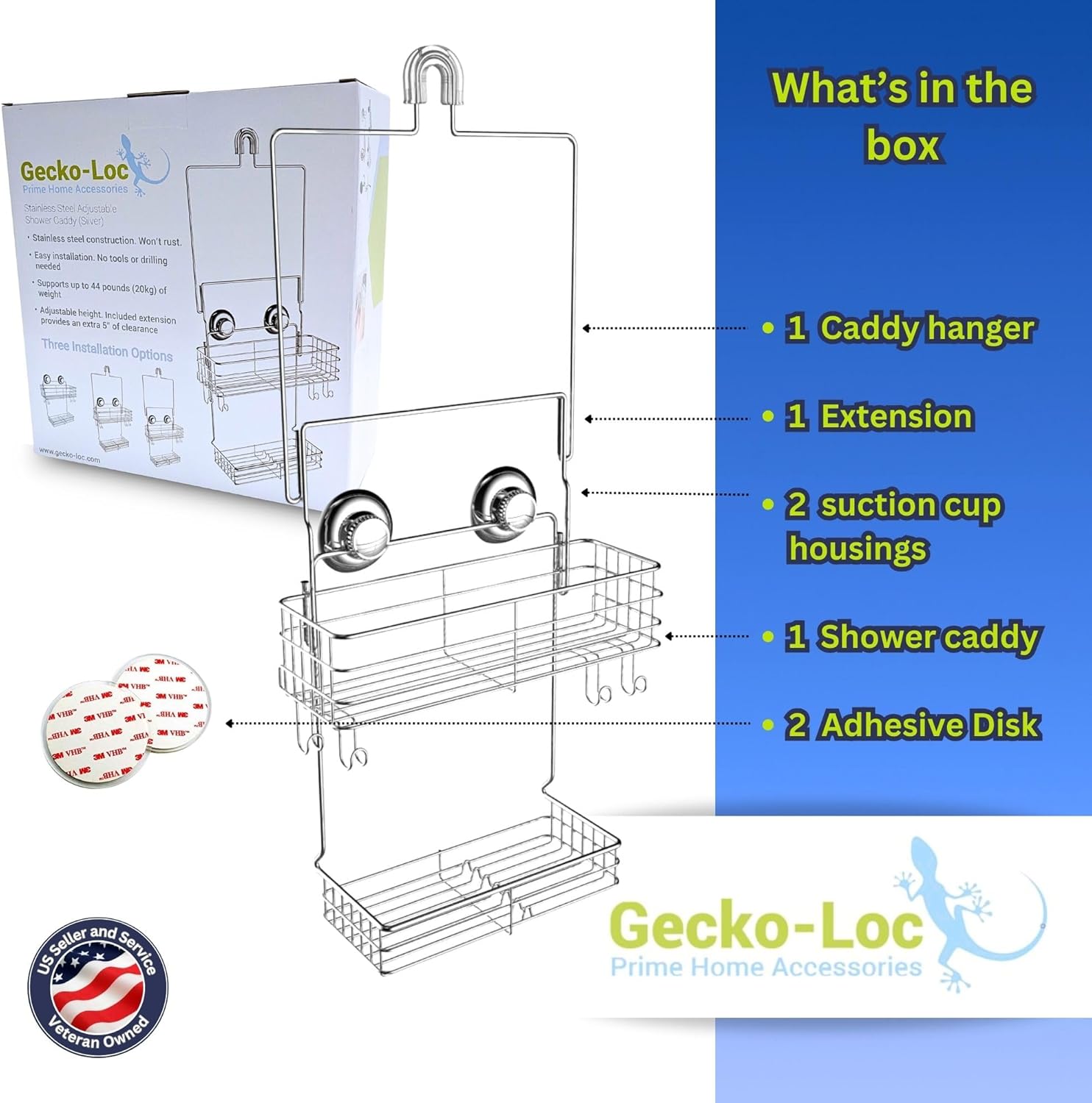 Bathroom Shower Caddy Long Adjustable