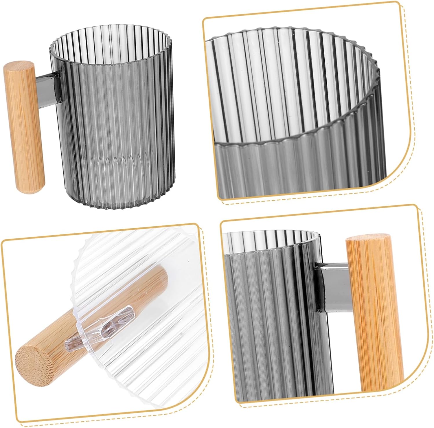 PRETYZOOM 4-Piece Toothbrush Cup Set for Bathroom