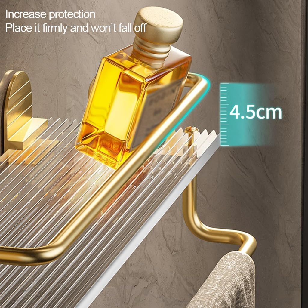 Stylish Wall-Mounted Shower Caddy in Gold for Efficient Storage