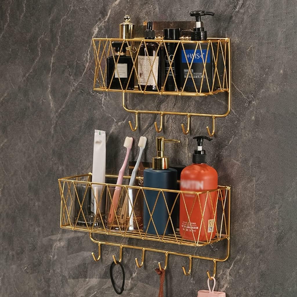 Stylish Black No-Drill Shower Caddy for Bathroom Organization