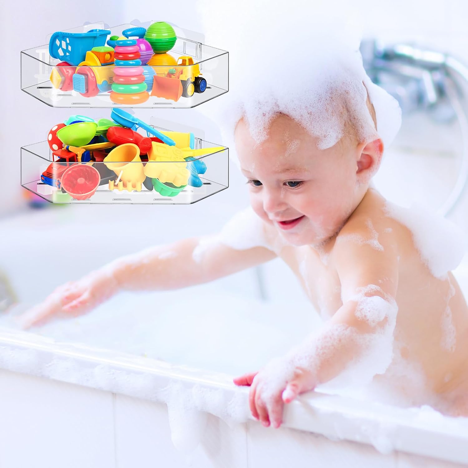 Secure 2-Pack Bath Toy Holder