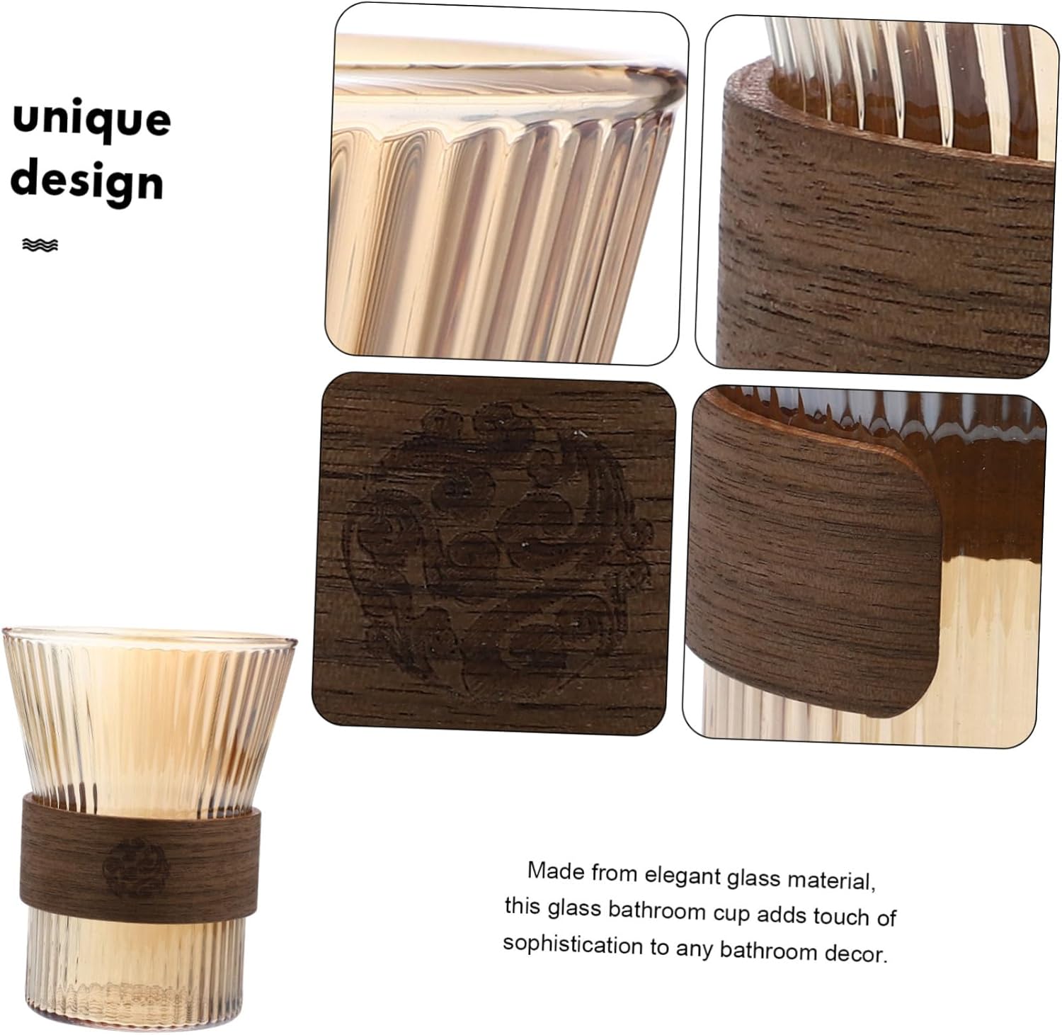 GLEAVI Elegant Glass Toothbrush Cup
