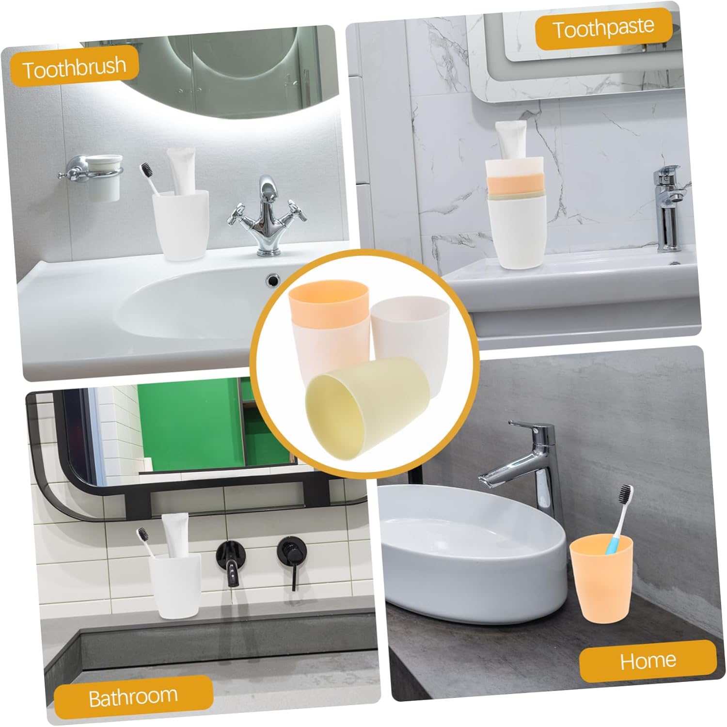 Alipis Toothbrush Cup Set