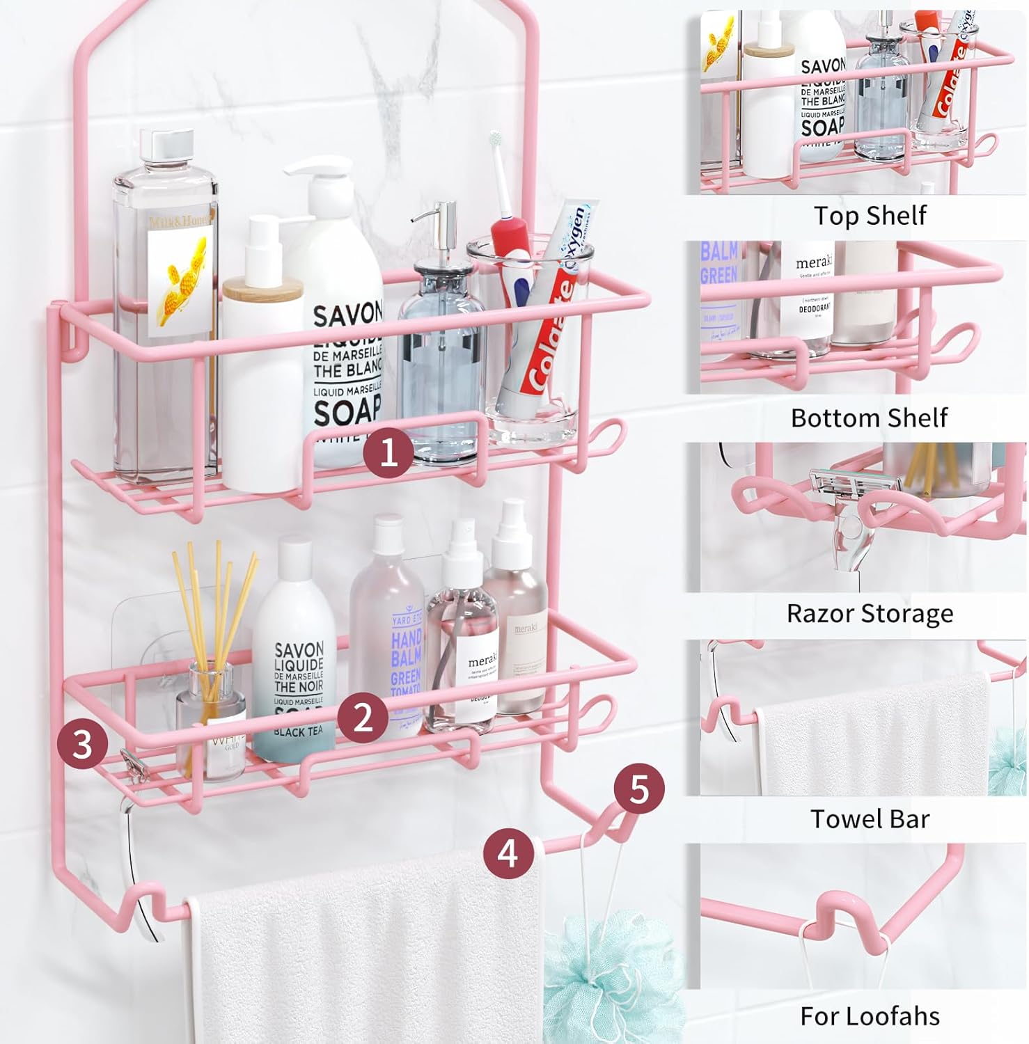 TreeLen Pink Shower Caddy Perfect for Your Girlfriend