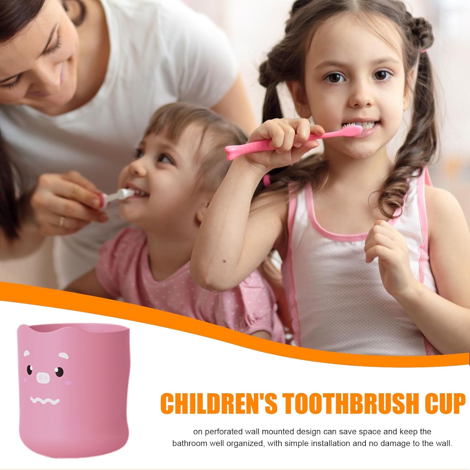 Safe Fun KSIEE Kids Toothbrush Cup Cartoon Toothpaste Holder for Children