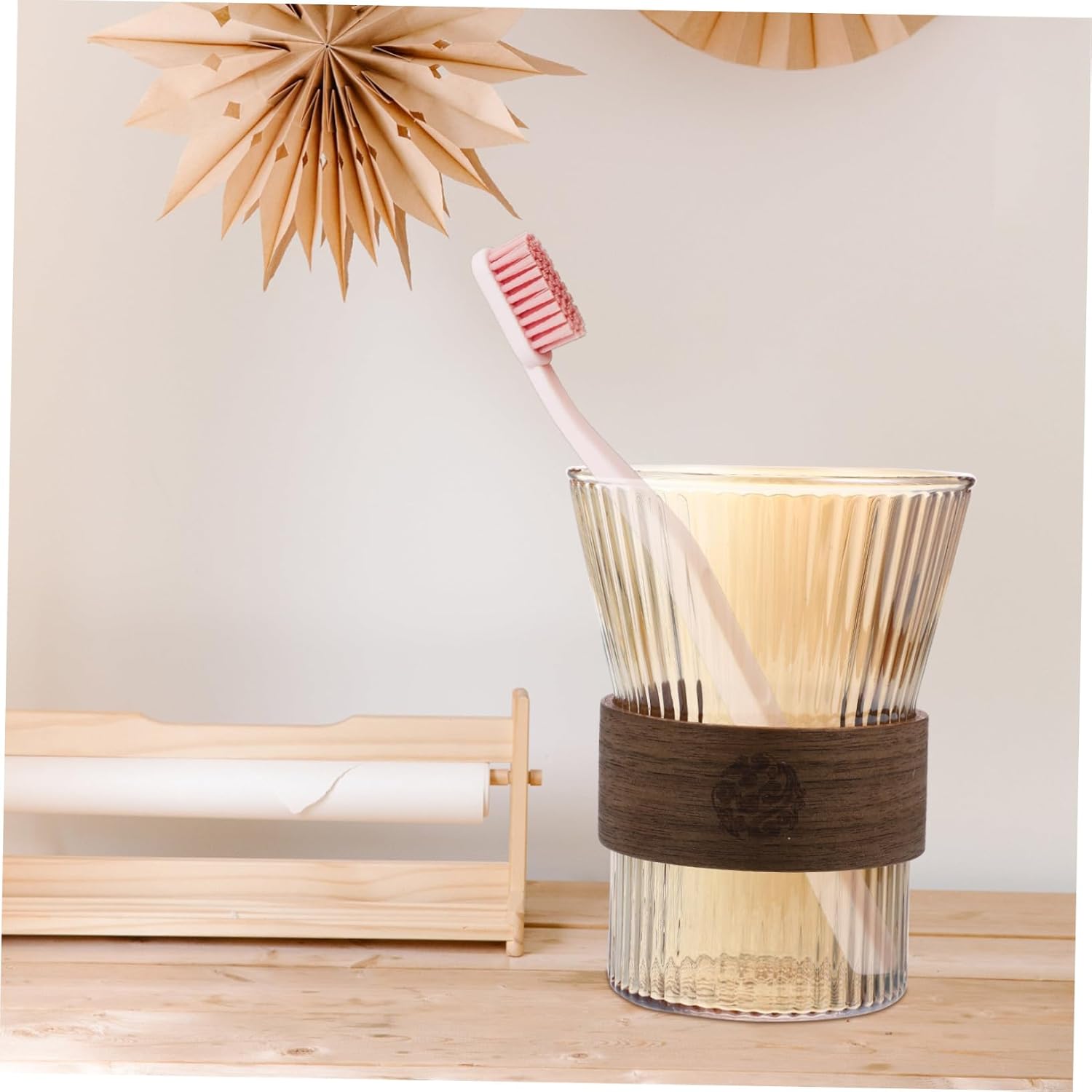 MAGICLULU Elegant Glass Toothbrush Cup