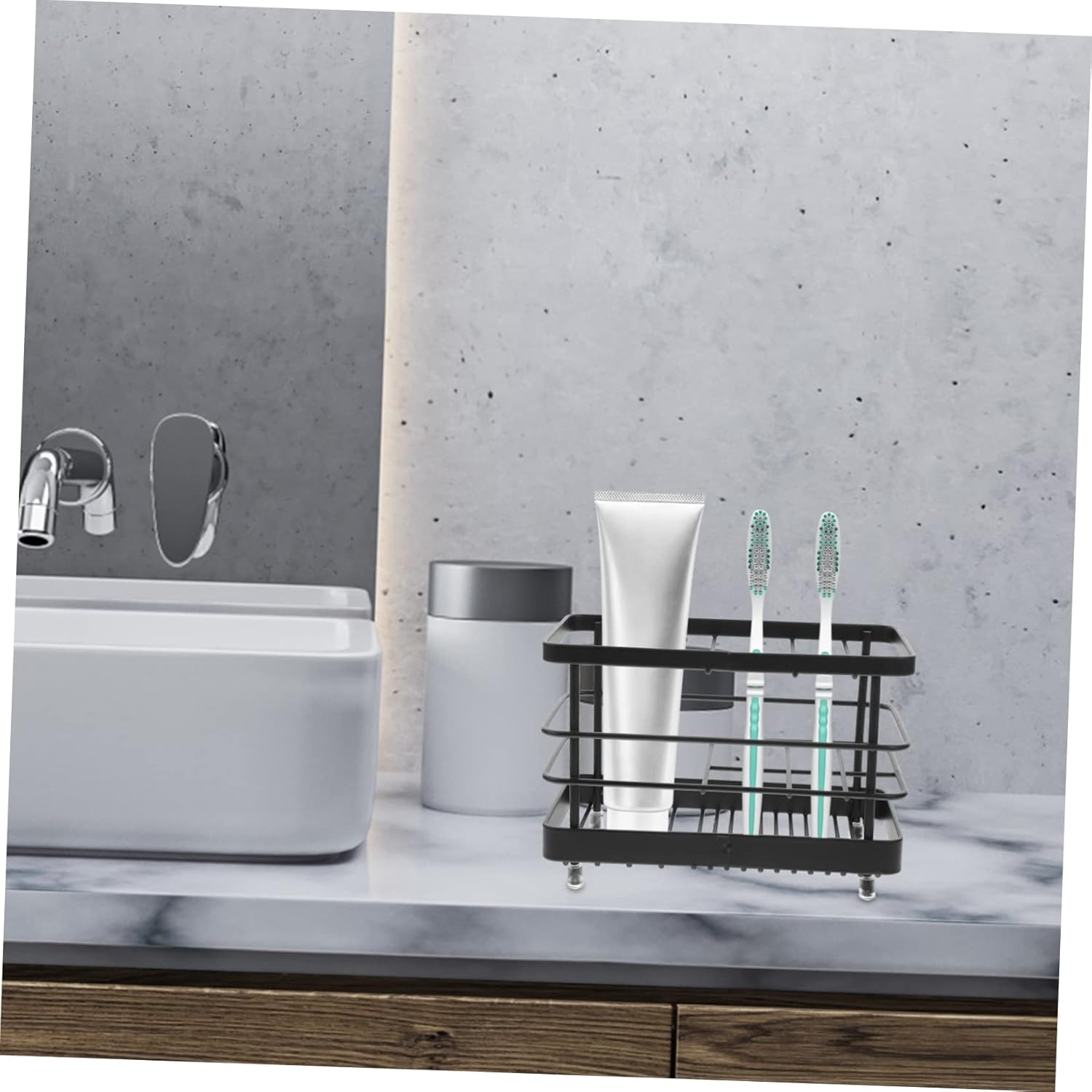 Unomor Toothbrush Drain Rack Metal Functional Tidy Shower Holder