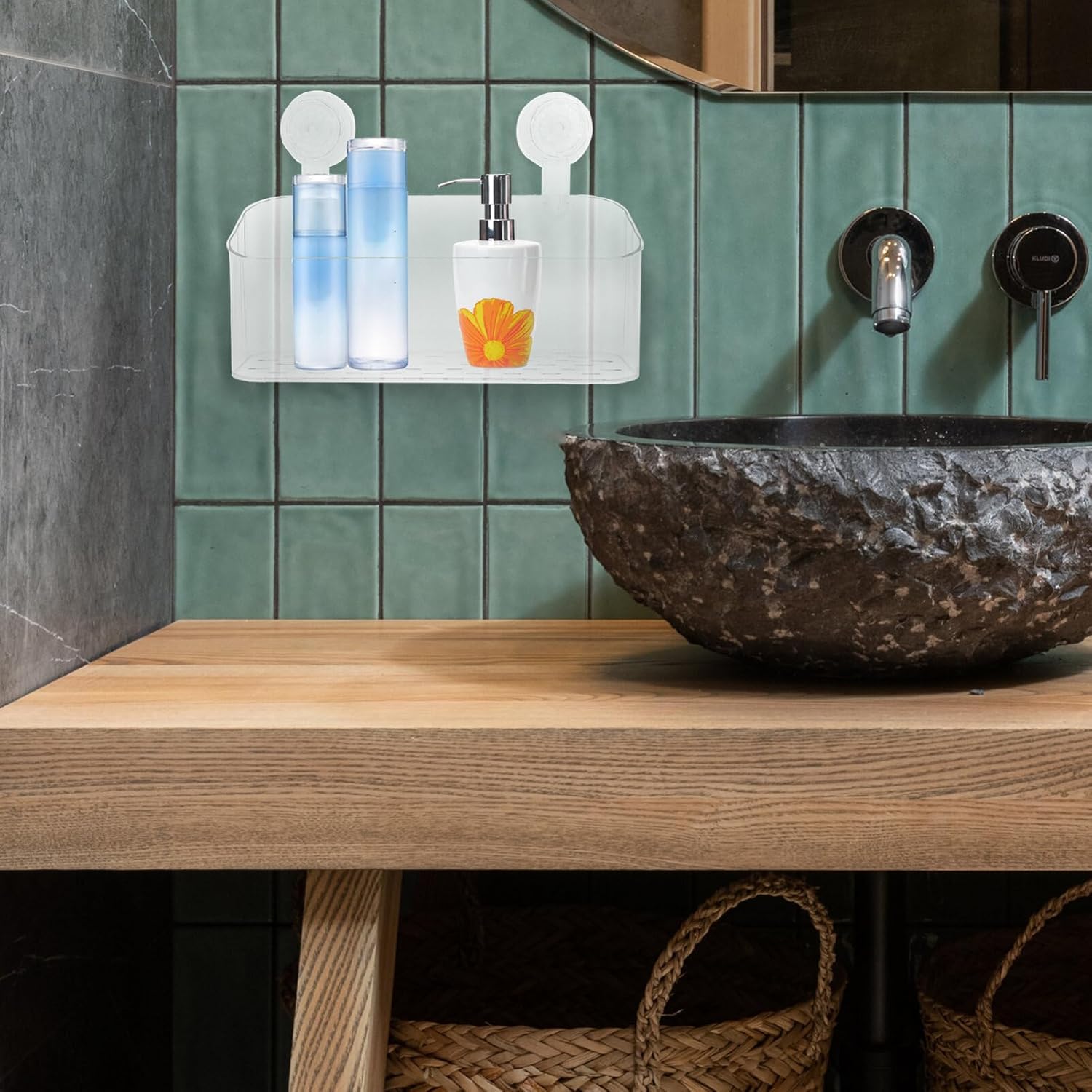 Alipis Shower Caddy with Suction Cups and Open Design