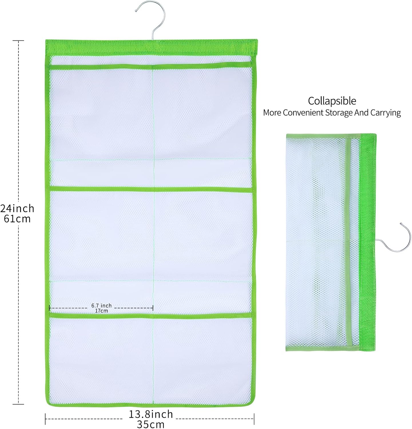 GUMQDD 6 Storage Pockets Mesh Shower Caddy