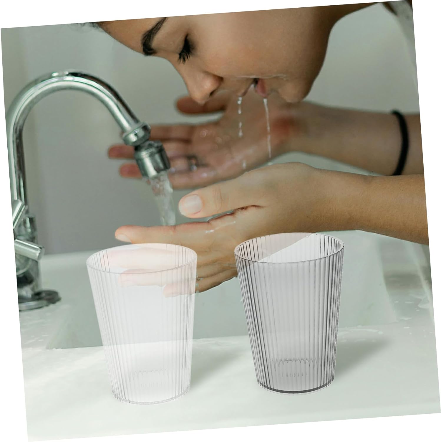Zerodeko 2pcs Clear Toothbrush Cup Holder