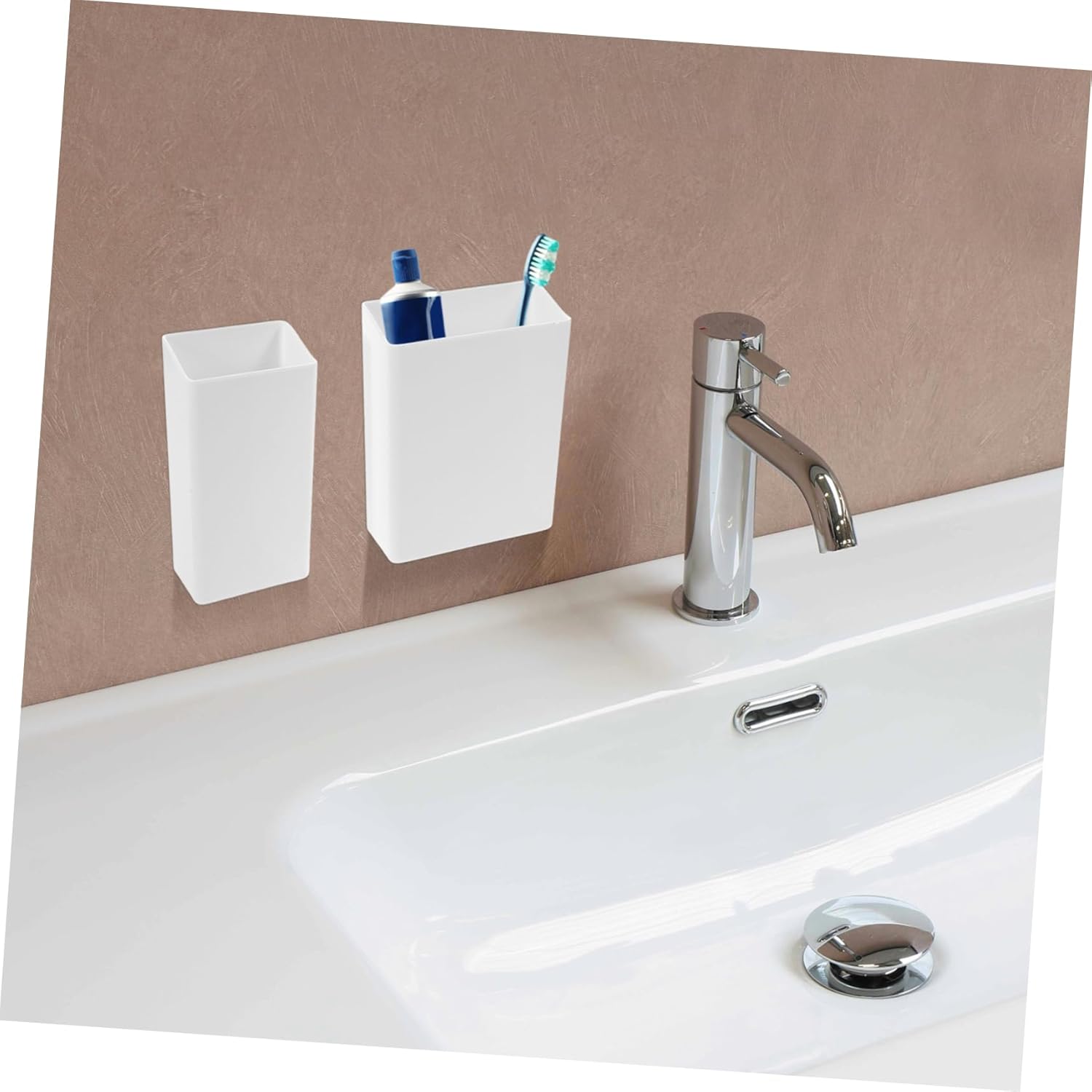 Mobestech Wall Mounted Toothbrush Holder and Toothpaste Dispenser Set
