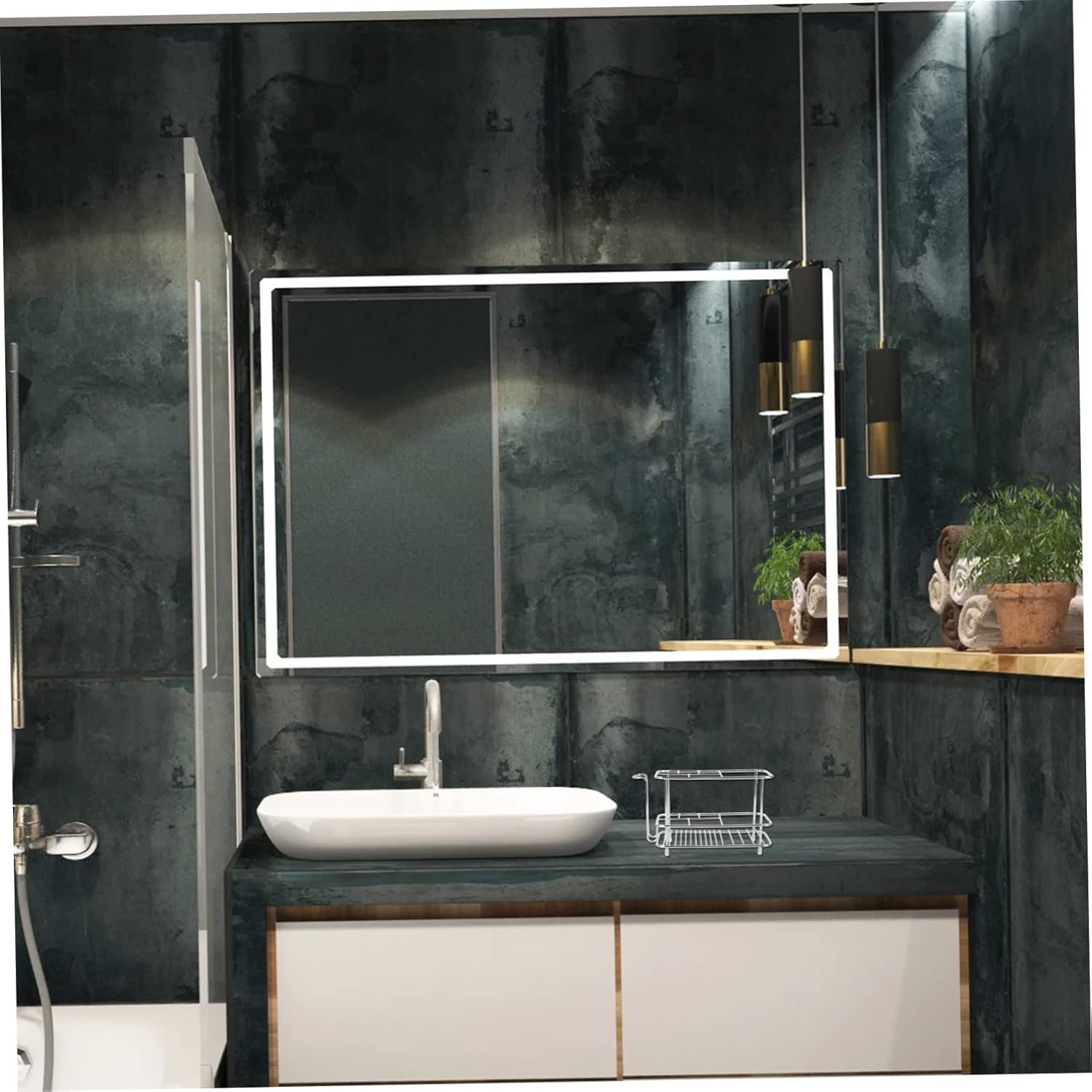 1pc Stainless Steel Shower Rack Toothbrush Holder