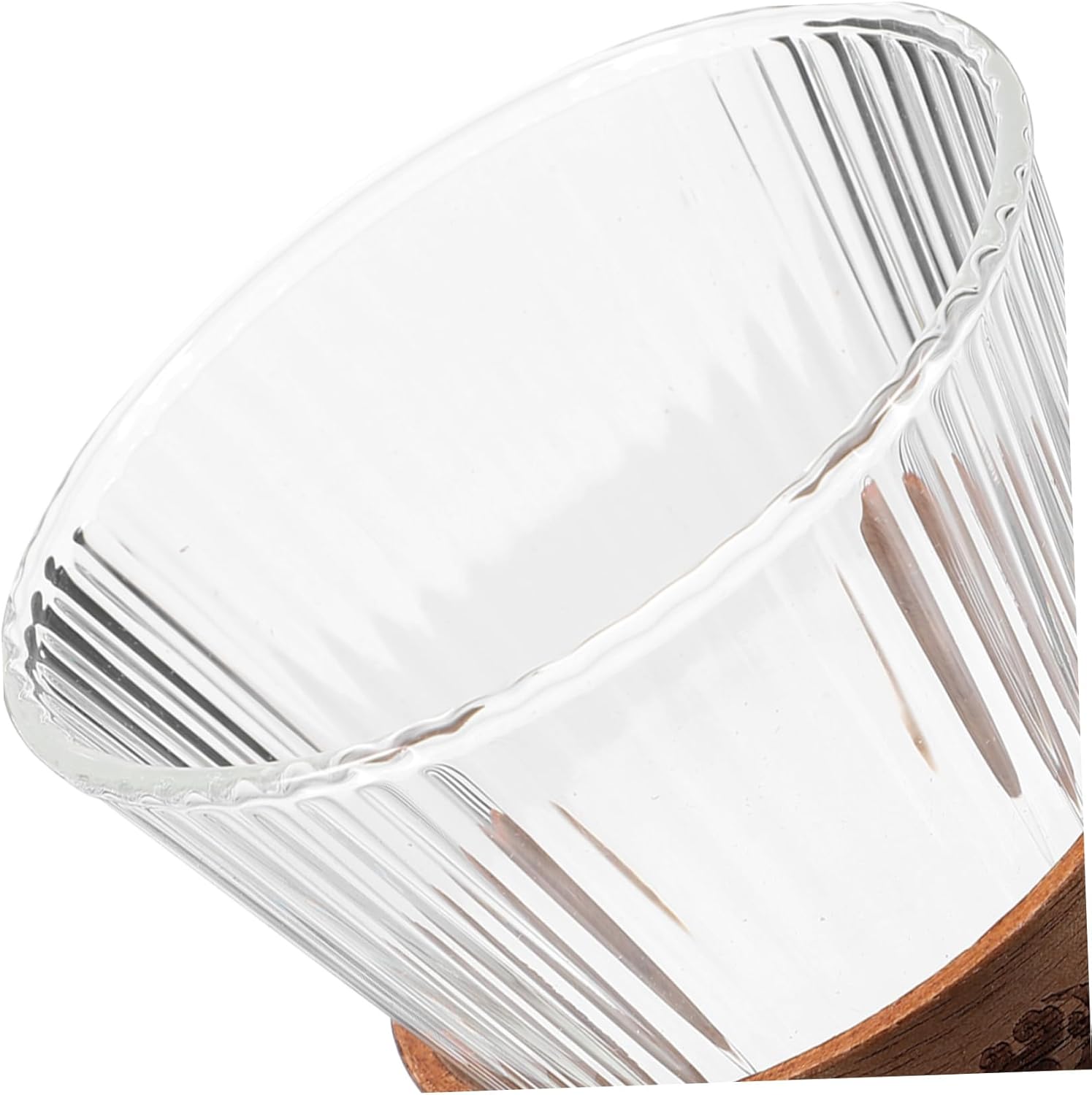 Cabilock Glass Toothbrush Cup with Wooden Handle