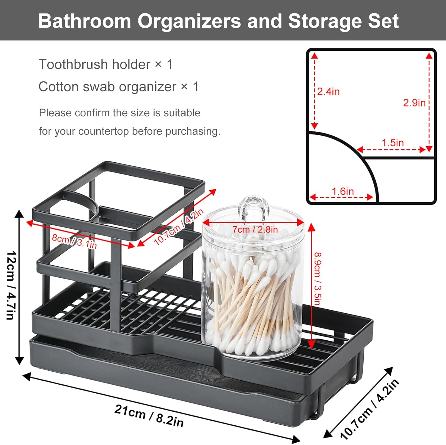 Stylish Toothbrush Swab Holder Set for Bathroom