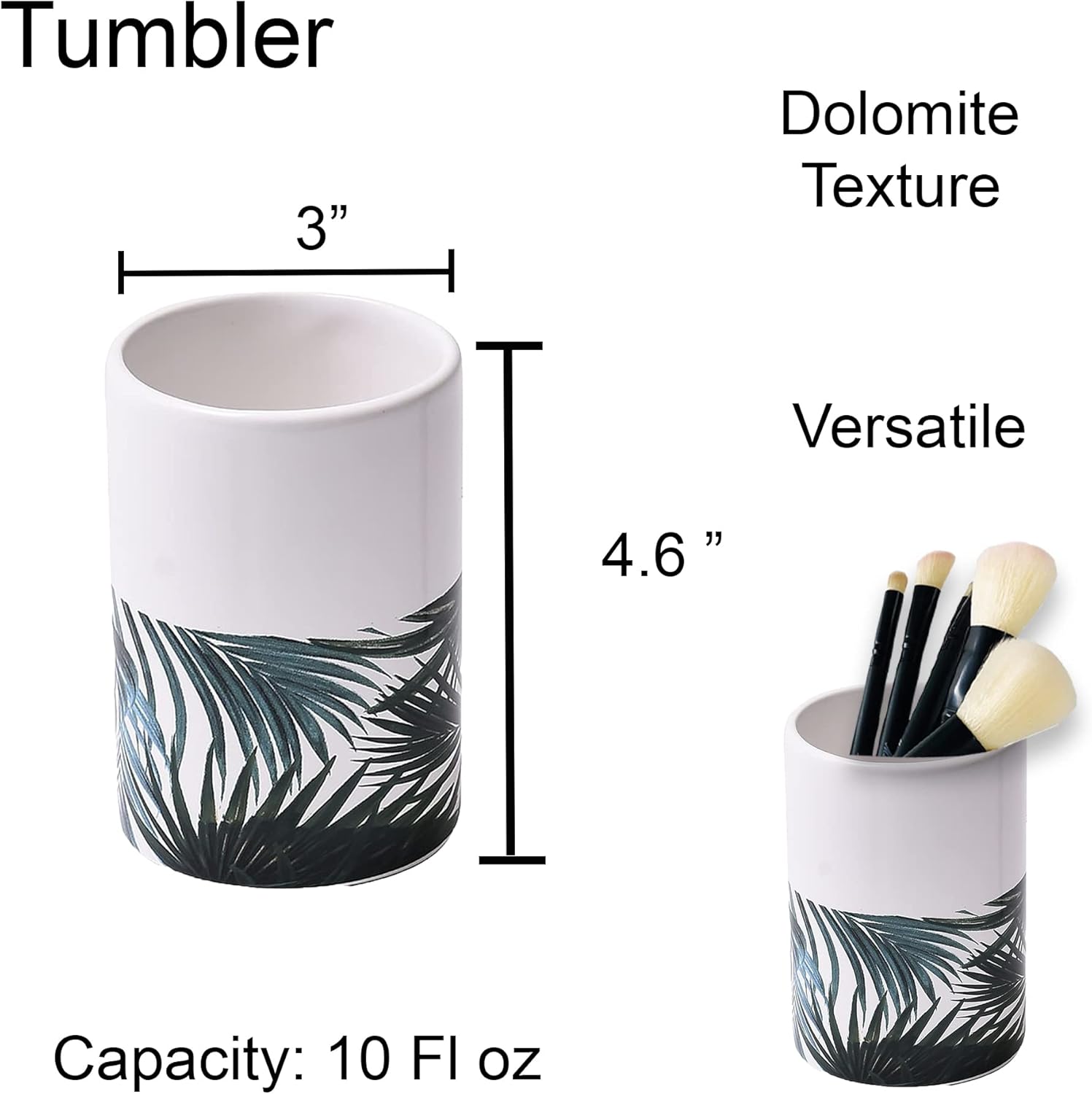 EVIDECO Bath Tumbler Holder Tropical Leaves Design