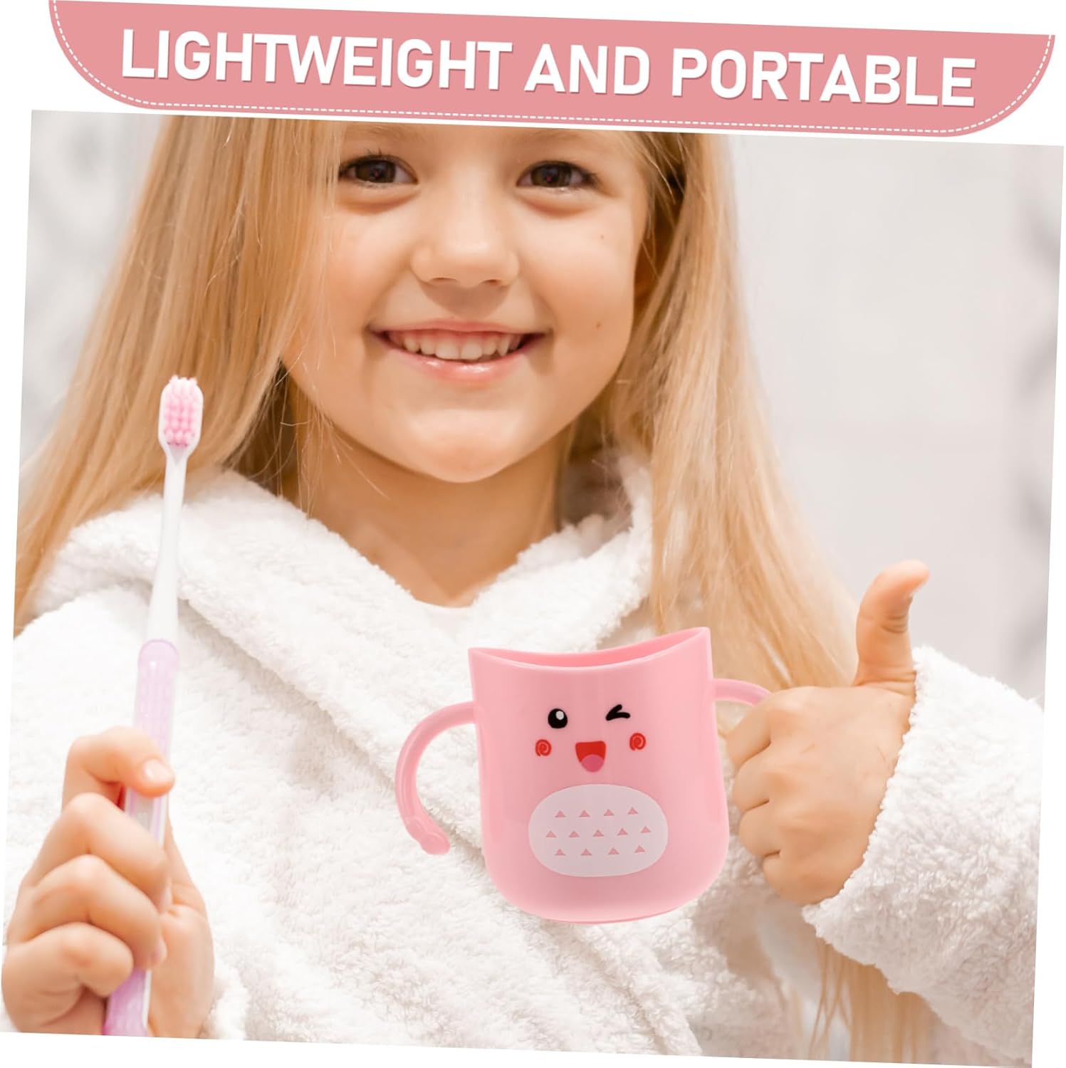 ORFOFE Child-Sized Toothbrush Mug with Dinosaur Design