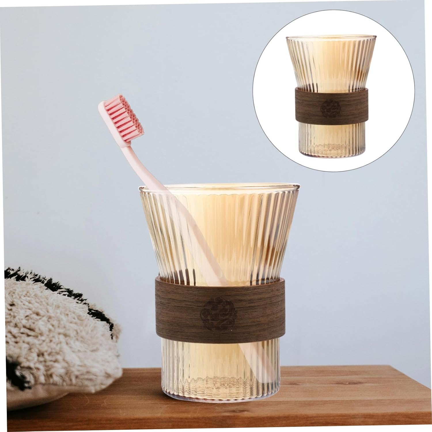 GLEAVI Elegant Glass Toothbrush Cup