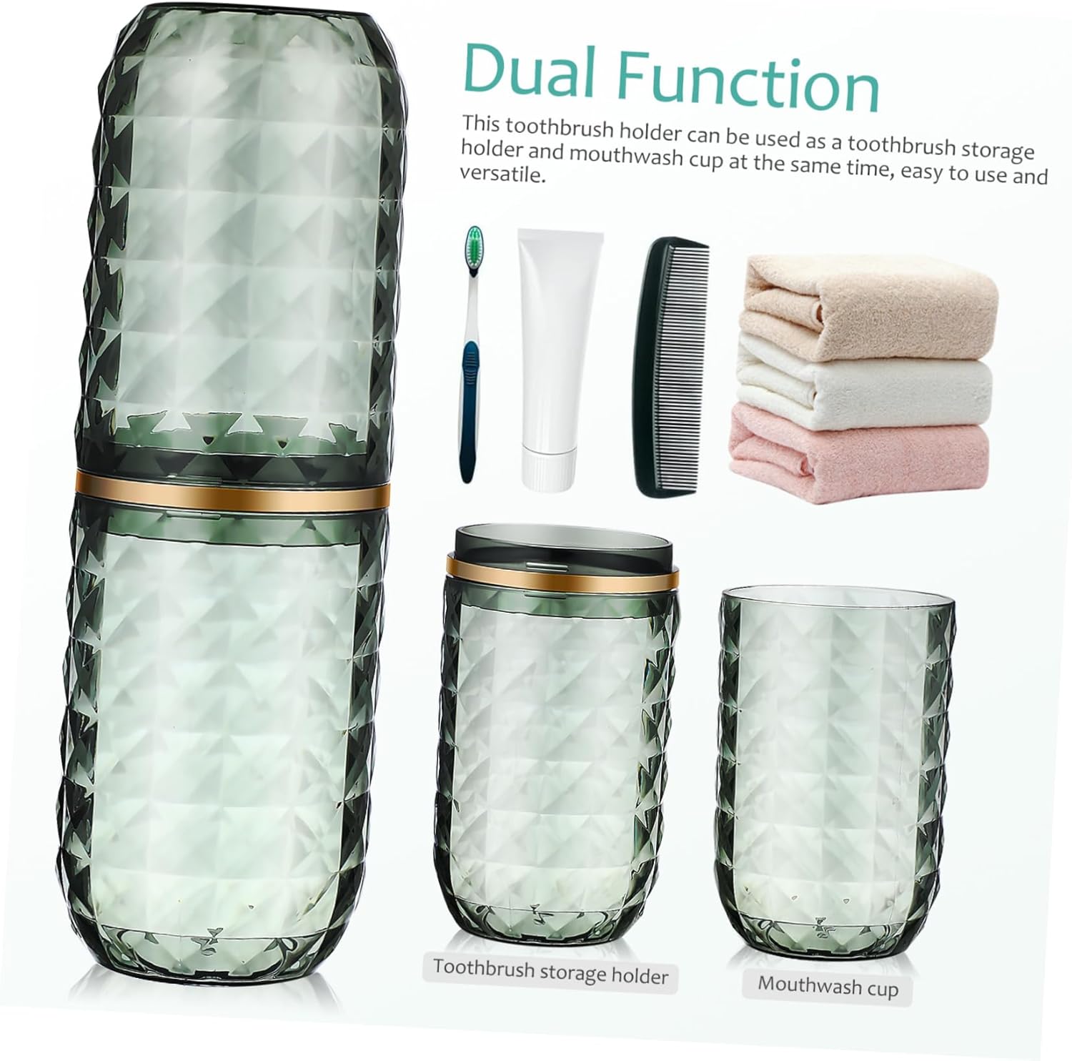 Dual-Function Toothbrush Mouthwash Holder