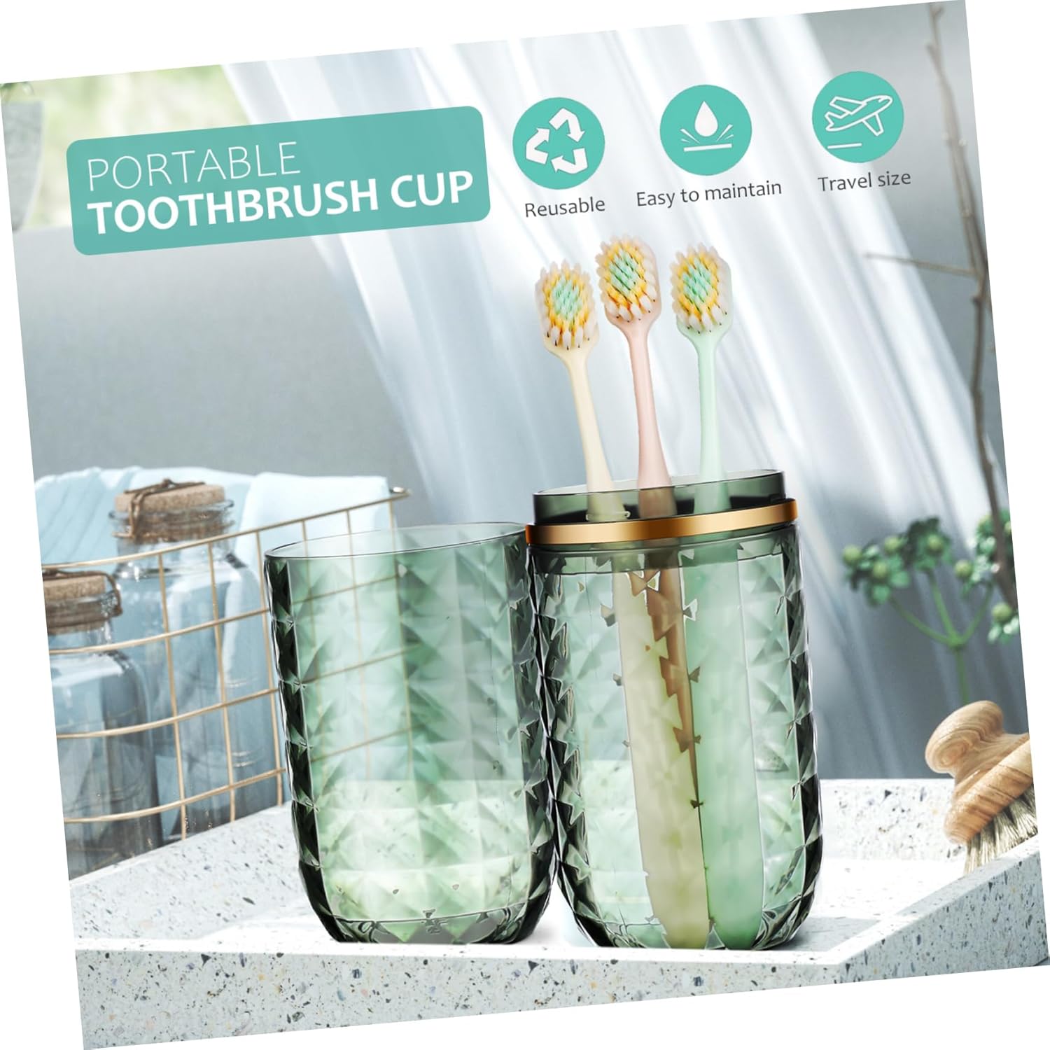 HOLIDYOYO Style Toothbrush Cup Holder for Travel Camping