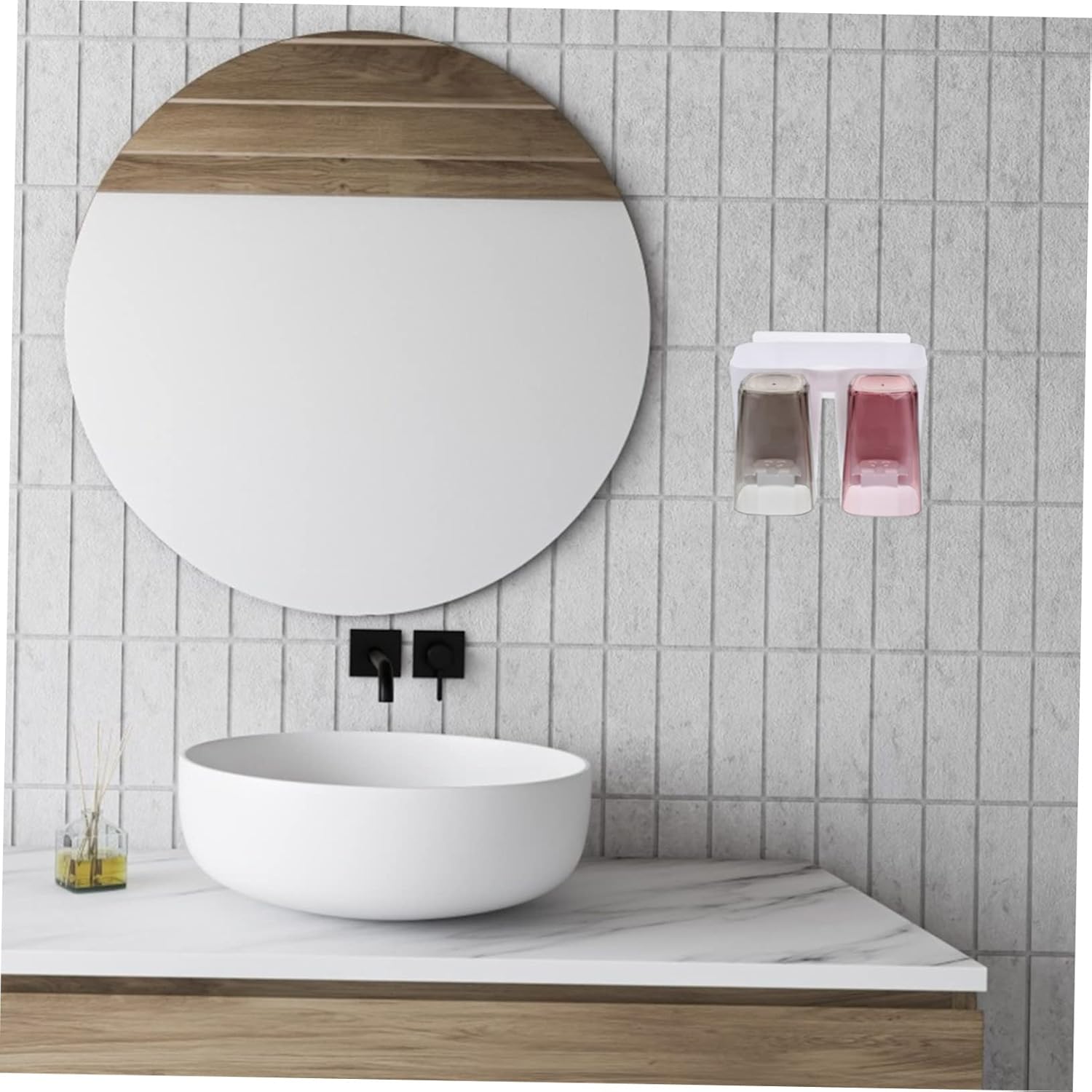Wall-Mounted Compact 4-Cup Toothbrush Holder