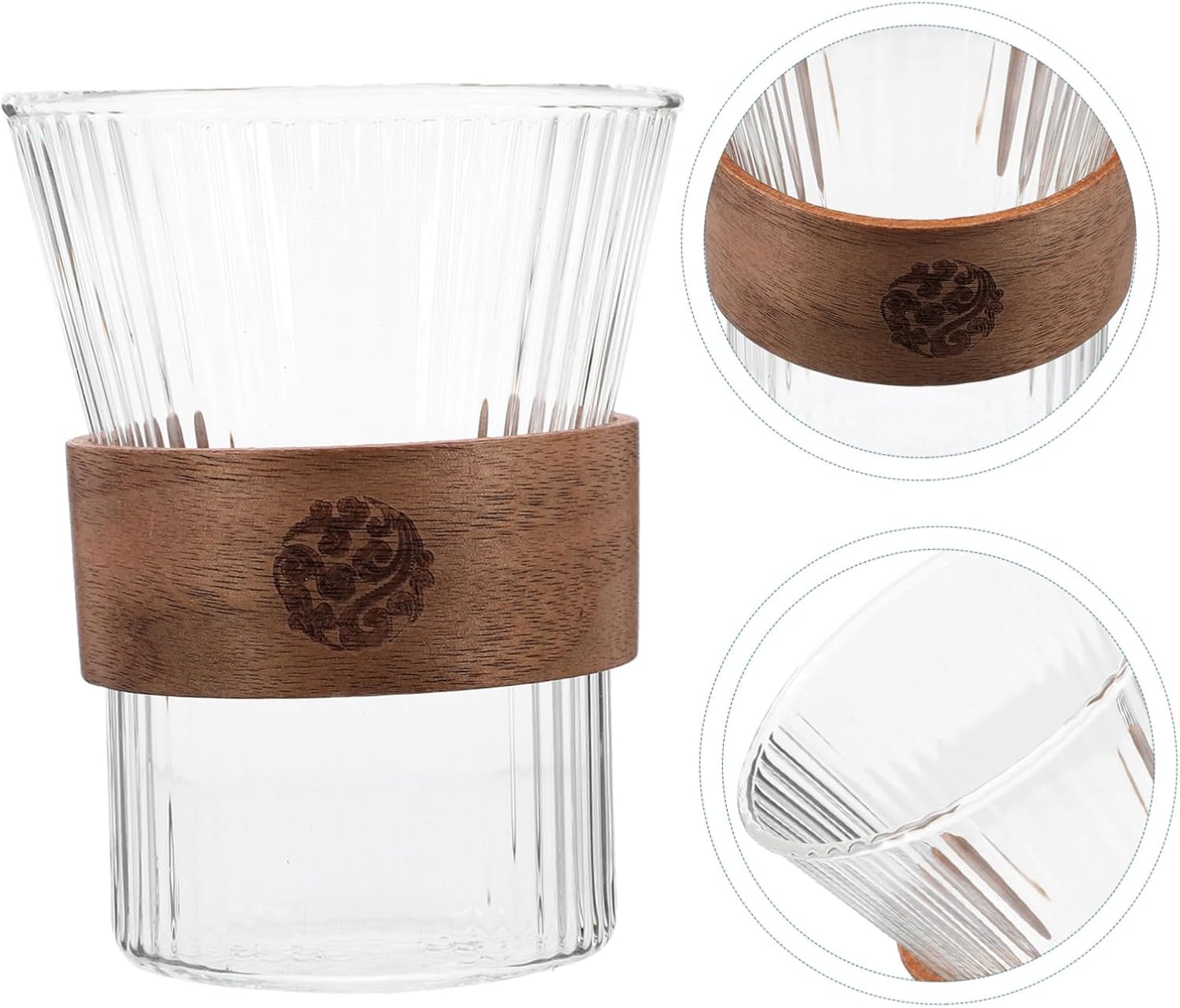 Cabilock Glass Toothbrush Cup with Wooden Handle
