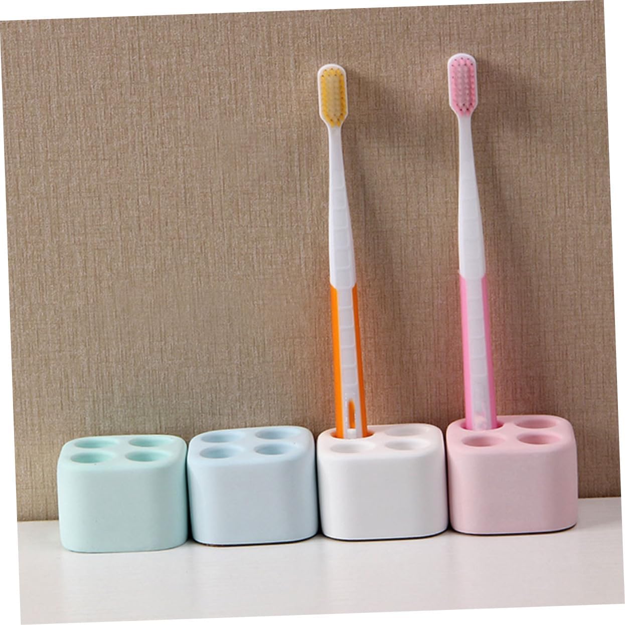 Compact White Diatomite Toothbrush Holder