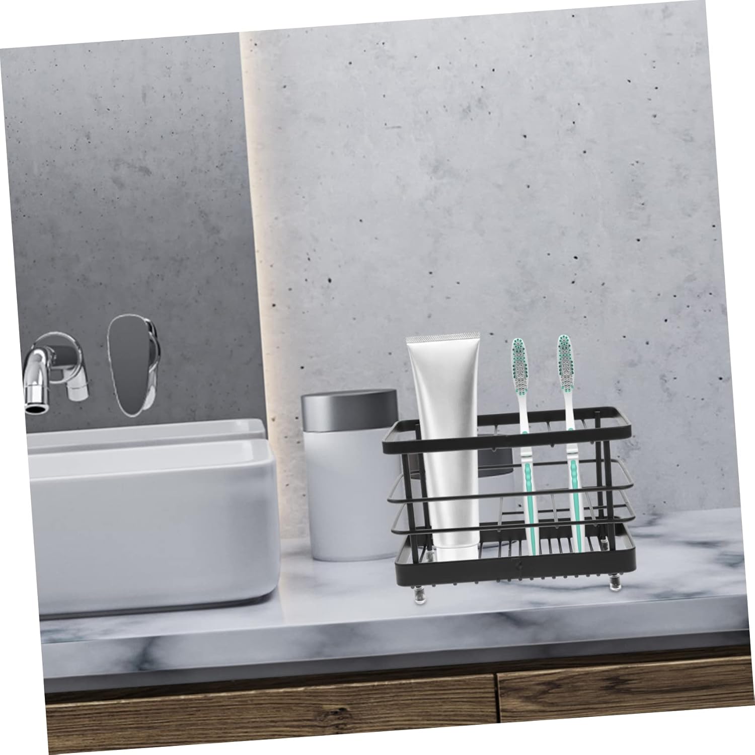 Space-Saving Iron Toothbrush Holder Stand