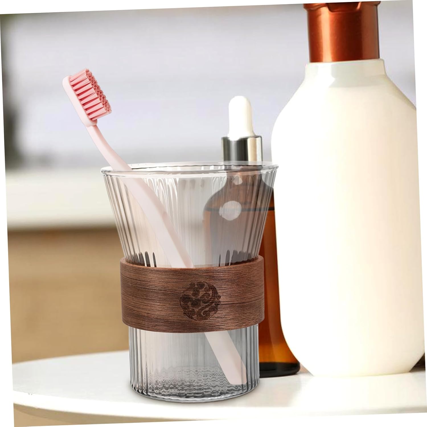 Multipurpose Reusable Glass Toothbrush Cup
