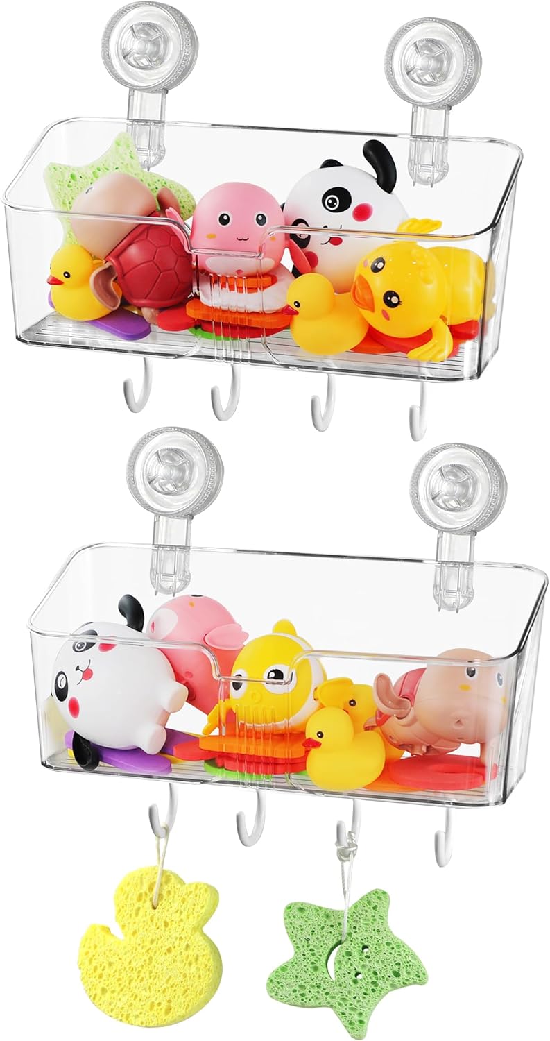 2 Pcs Bath Toy Storage Holder for Bathtub