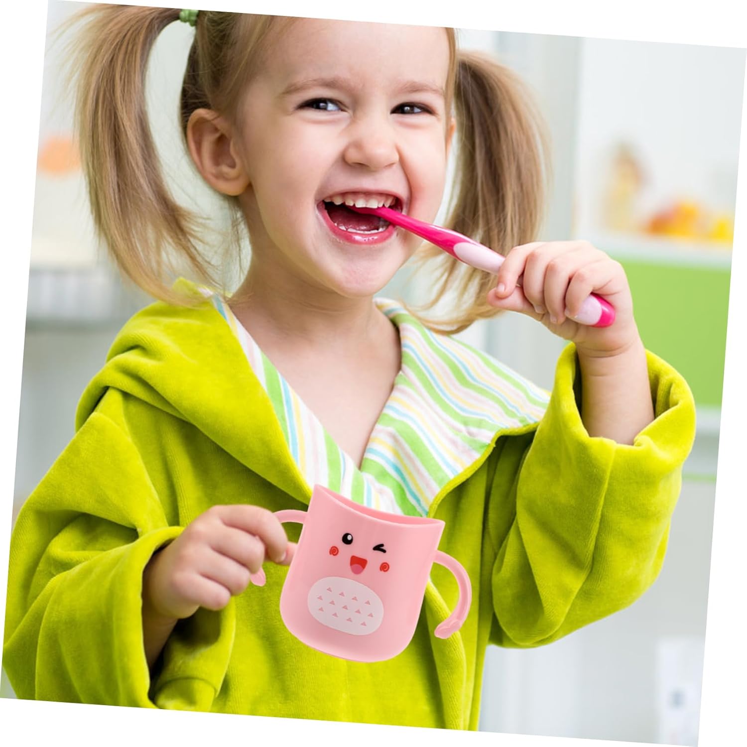 HAPINARY Cartoon Toothbrush Cup for Boys Girls - Easy to Clean Child-Friendly