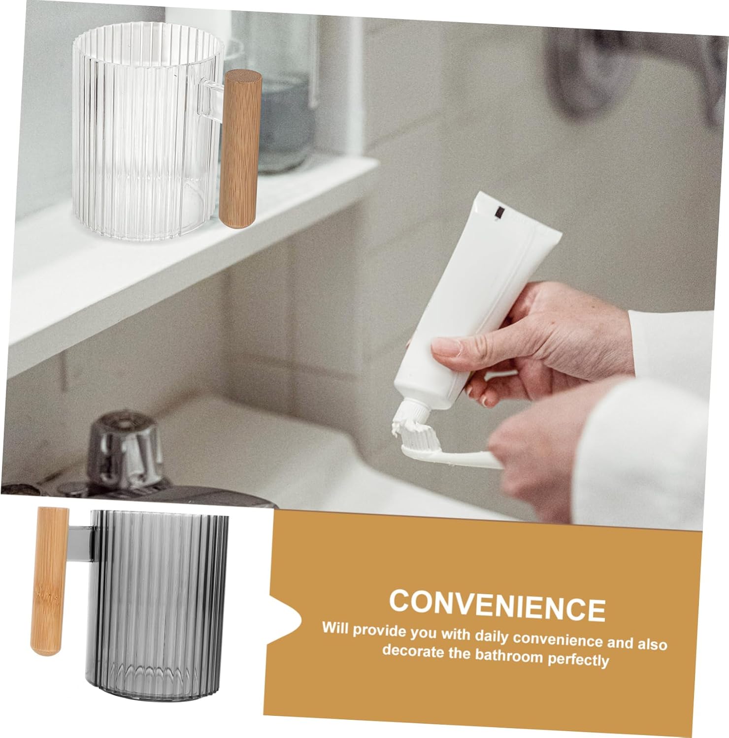 PRETYZOOM 4-Piece Toothbrush Cup Set for Bathroom