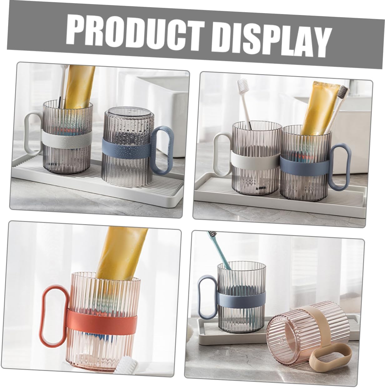 Elegant 4-Pack Toothbrush Mouthwash Holder