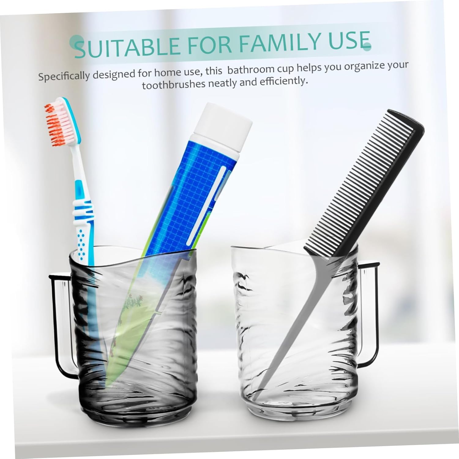 2-Piece Ergonomic Toothbrush Mouthwash Holder - Durable Compact Design for Efficient Organization