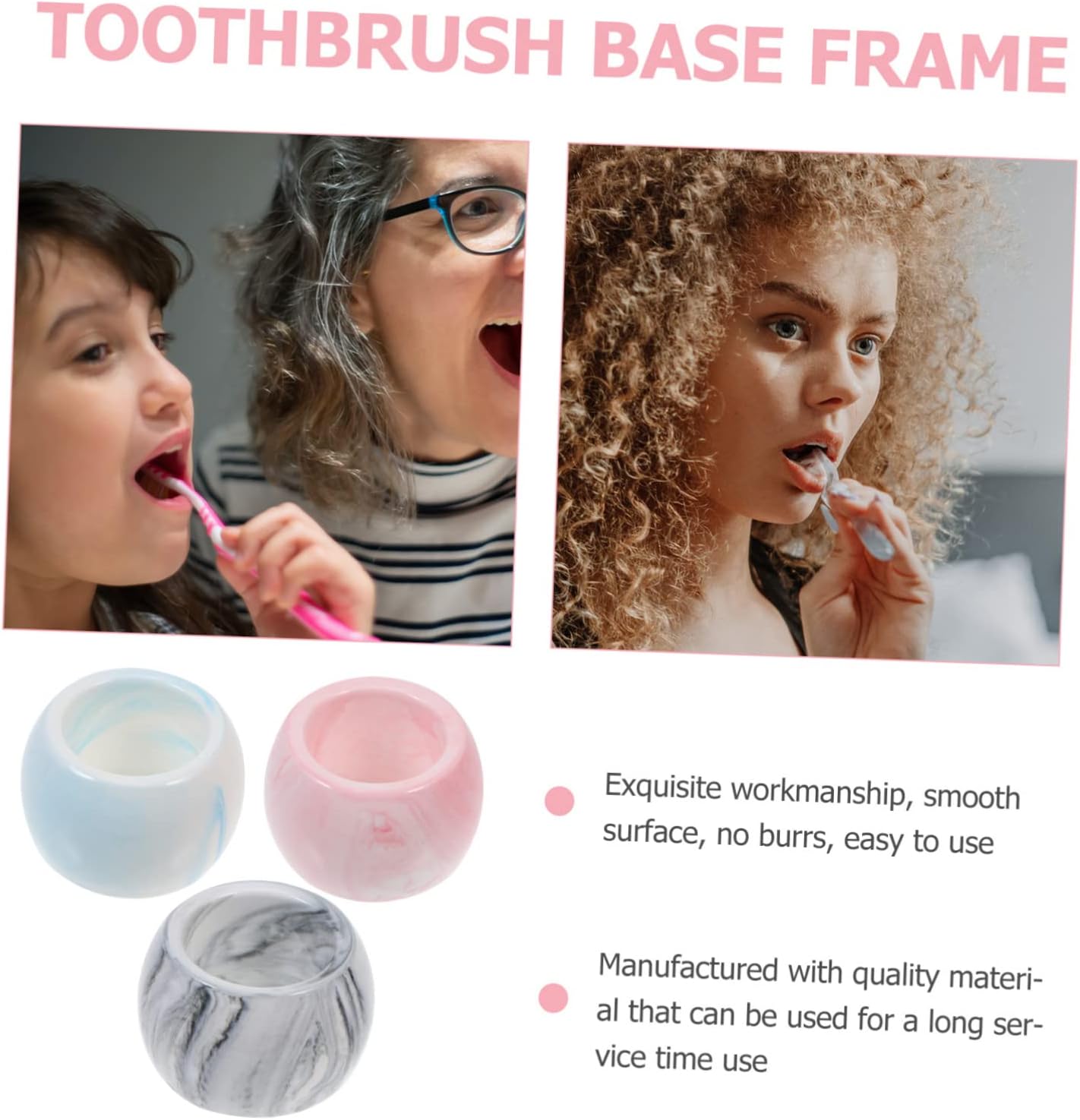 ABOOFAN 3Pcs Marble Electric Toothbrush Holder Stylish Bathroom Organizer