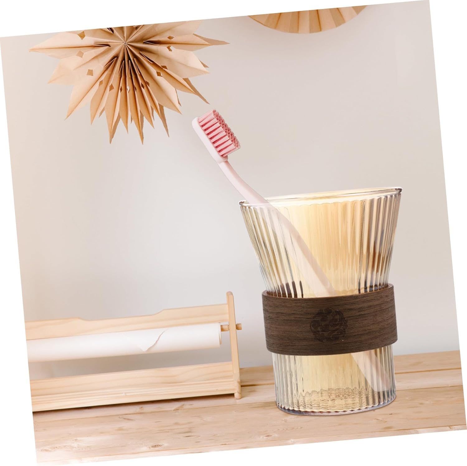 HAKIDZELStylish Glass Toothbrush Mug for Bathroom