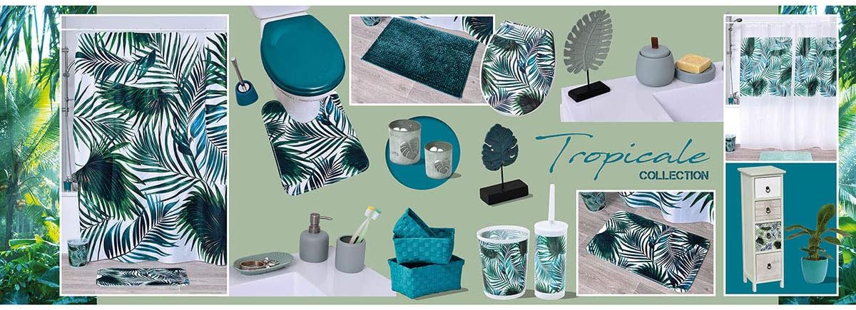 EVIDECO Bath Tumbler Holder Tropical Leaves Design