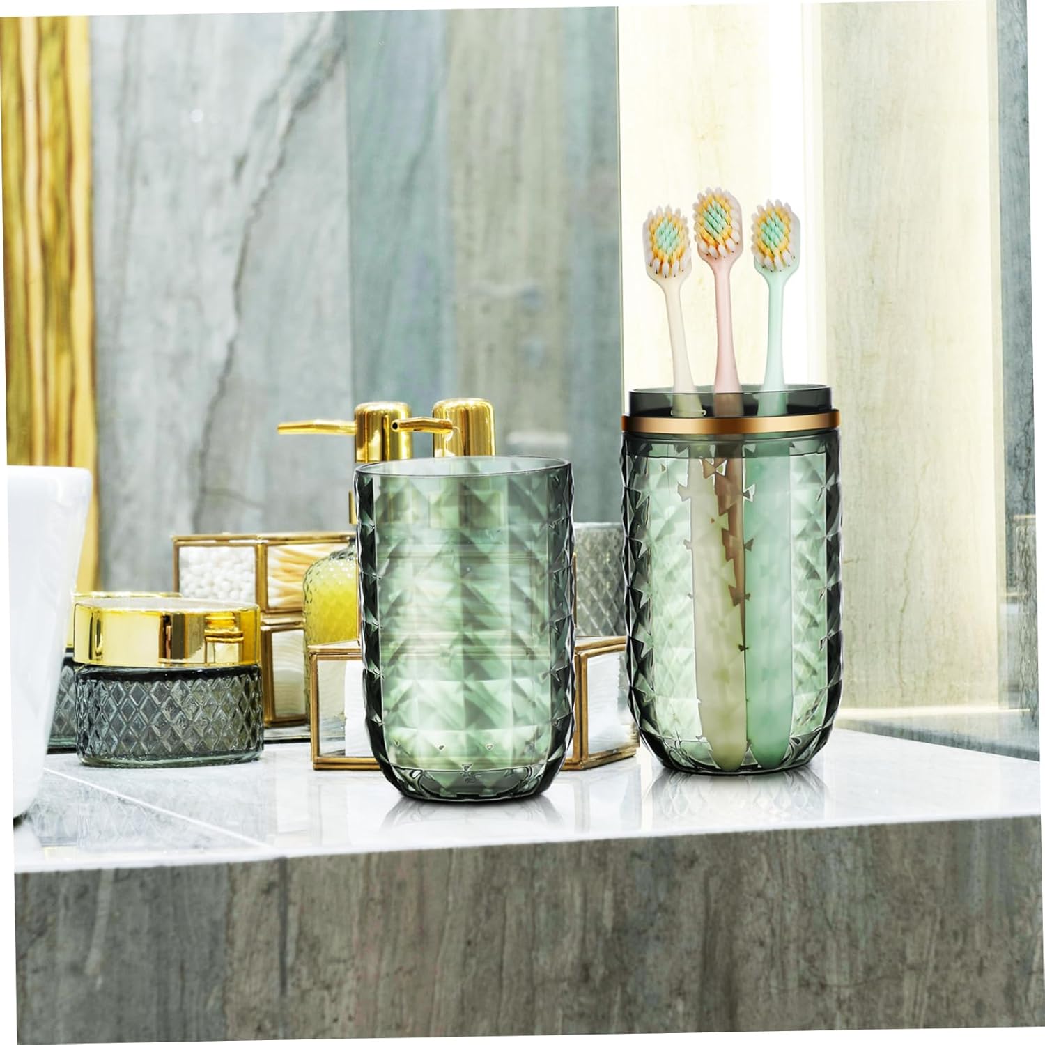 Portable Dual Use Toothbrush Mouthwash Holder for Travel